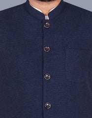Navy Texture Waist Coat WC2381-9S-36
