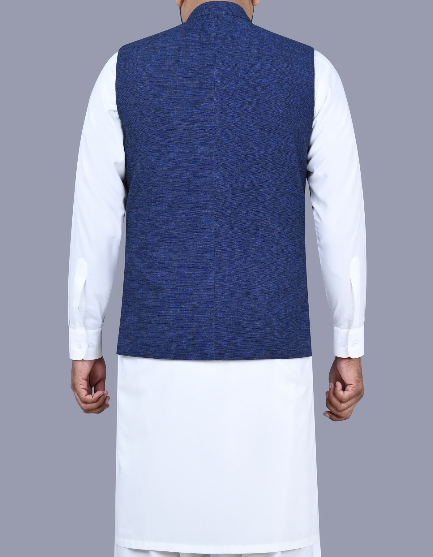 Navy Slub Waist Coat WC2402-1S-40