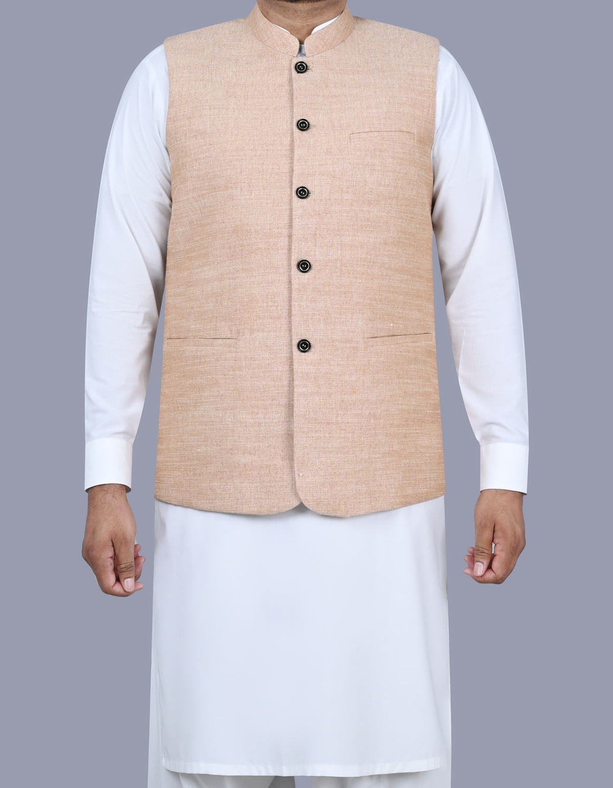 Brown Slub Waist Coat WC2402-6C-34