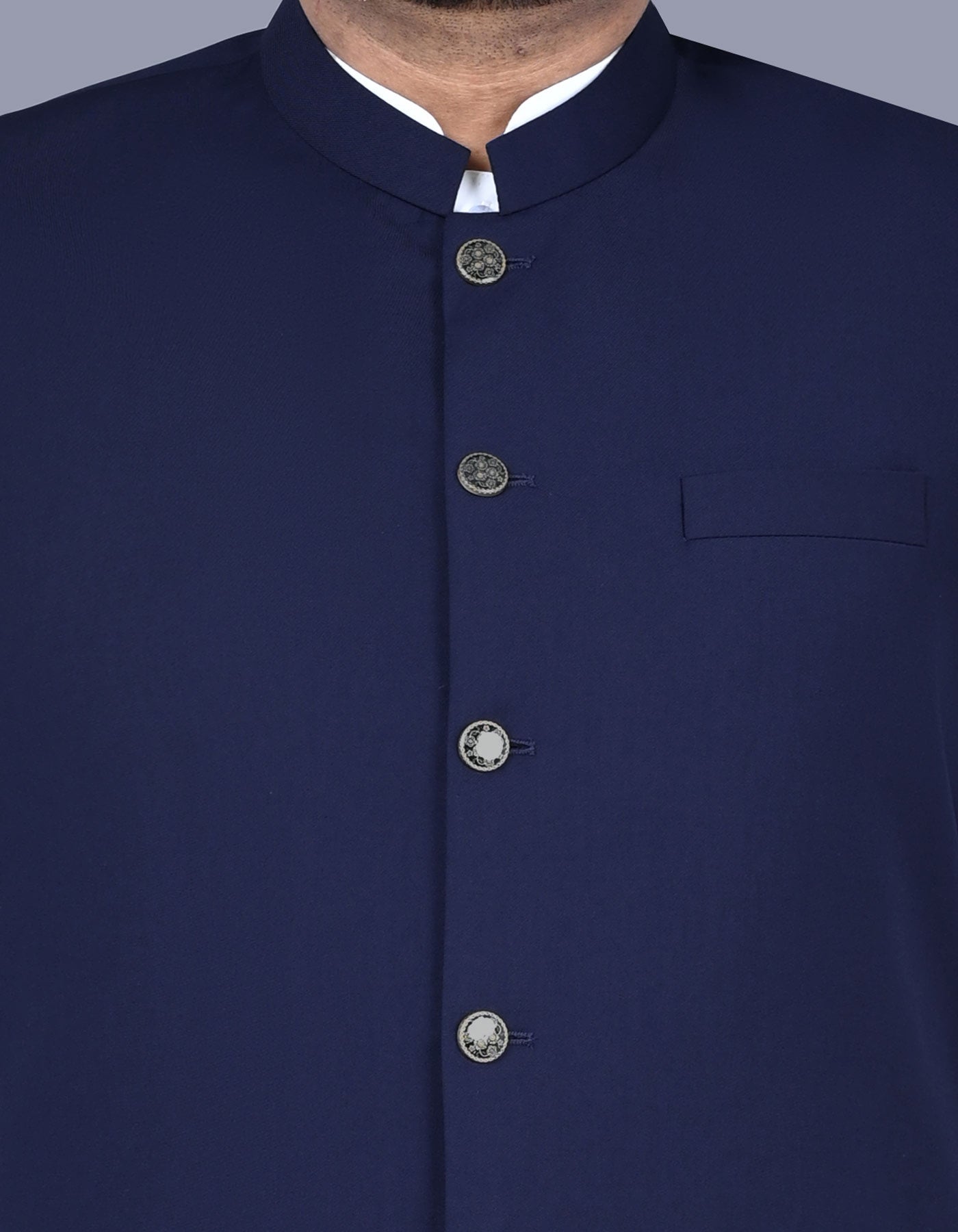 Navy Plain Waist Coat WC2404-14S-36