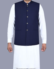Navy Plain Waist Coat WC2404-14S-34