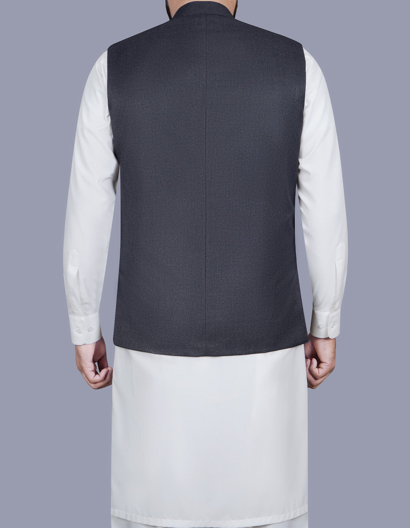 Charcoal Plain Waist Coat WC2405-1C-40