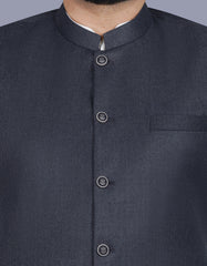 Charcoal Plain Waist Coat WC2405-1C-36