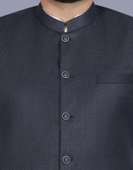 Charcoal Plain Waist Coat WC2405-1S-36