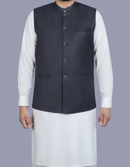 Charcoal Plain Waist Coat WC2405-1S-34