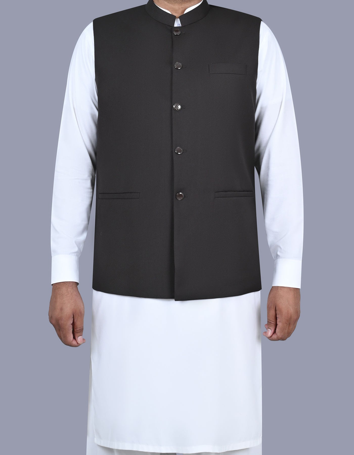 Chocolate Plain Waist Coat WC2407-5S-34