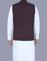 Burgundy Texture Waist Coat WC2411-1C-40