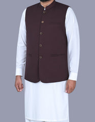 Burgundy Texture Waist Coat WC2411-1C-38