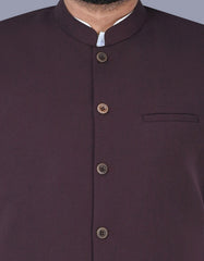Burgundy Texture Waist Coat WC2411-1C-36