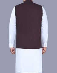 Burgundy Texture Waist Coat WC2411-1S-42