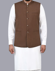L Brown Texture Waist Coat WC2411-2C-36