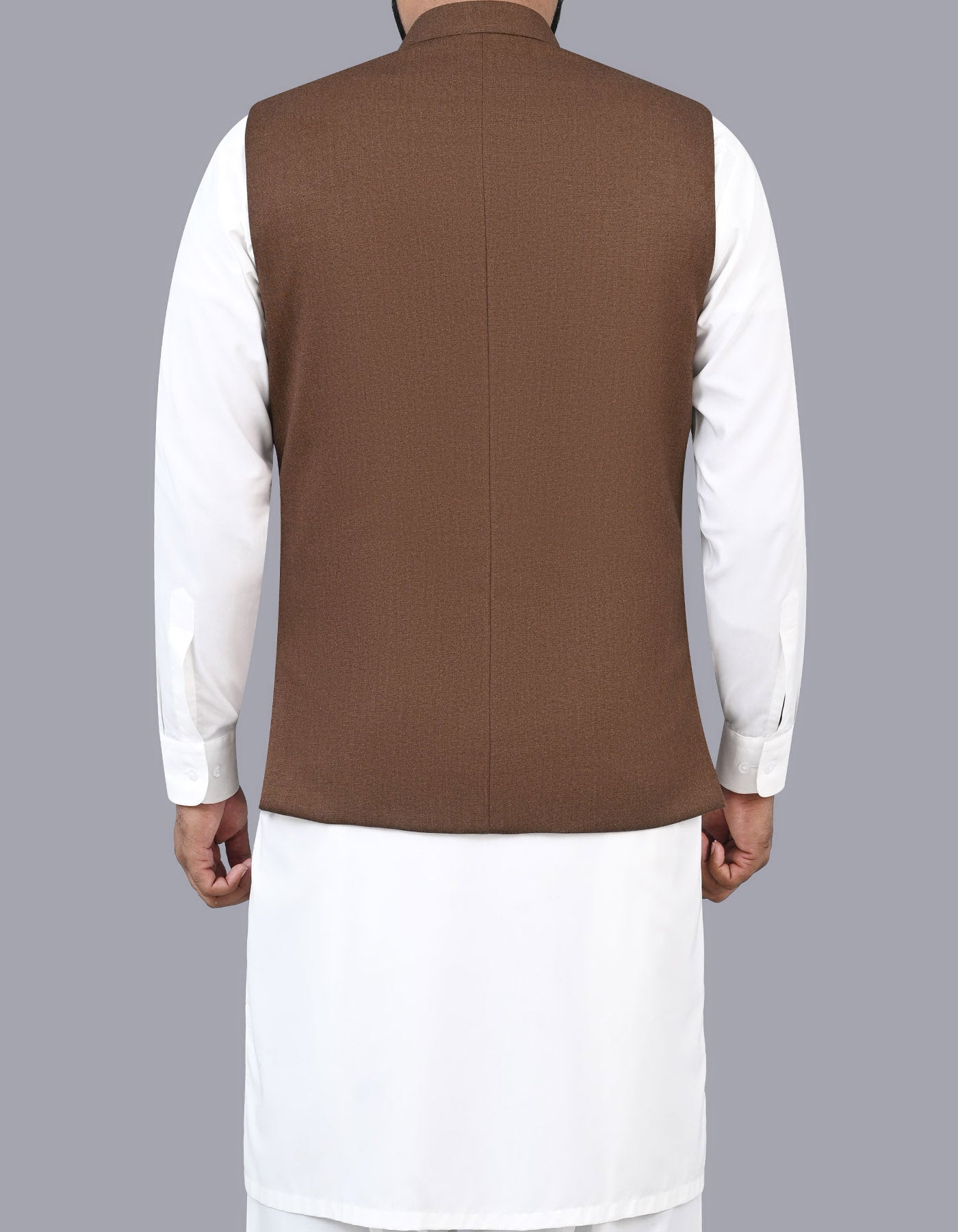L Brown Texture Waist Coat WC2411-2S-42