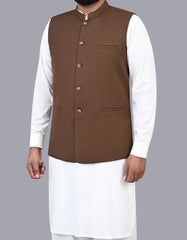 L Brown Texture Waist Coat WC2411-2S-40