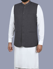 L Charcoal Texture Waist Coat WC2411-6C-38