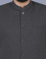 L Charcoal Texture Waist Coat WC2411-6C-36