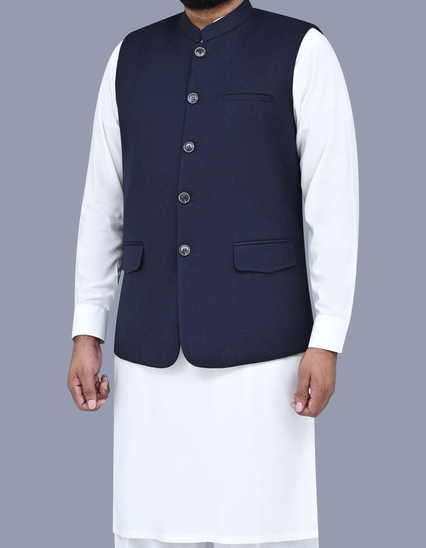 Blue Texture Waist Coat WC2412-2S-42