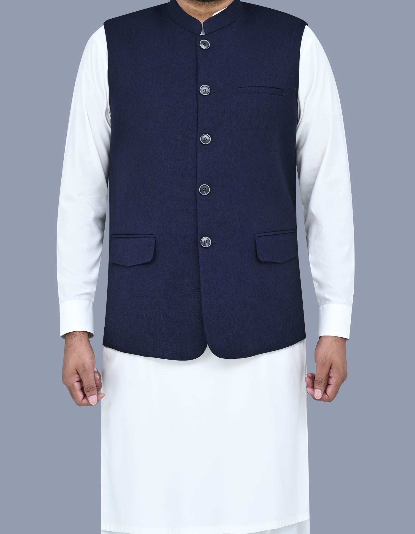 Blue Texture Waist Coat WC2412-2S-38