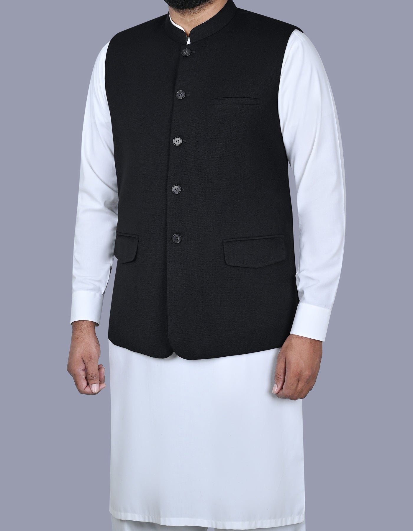 Black Texture Waist Coat WC2412-3C-38