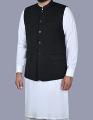 Black Texture Waist Coat WC2412-3C-38