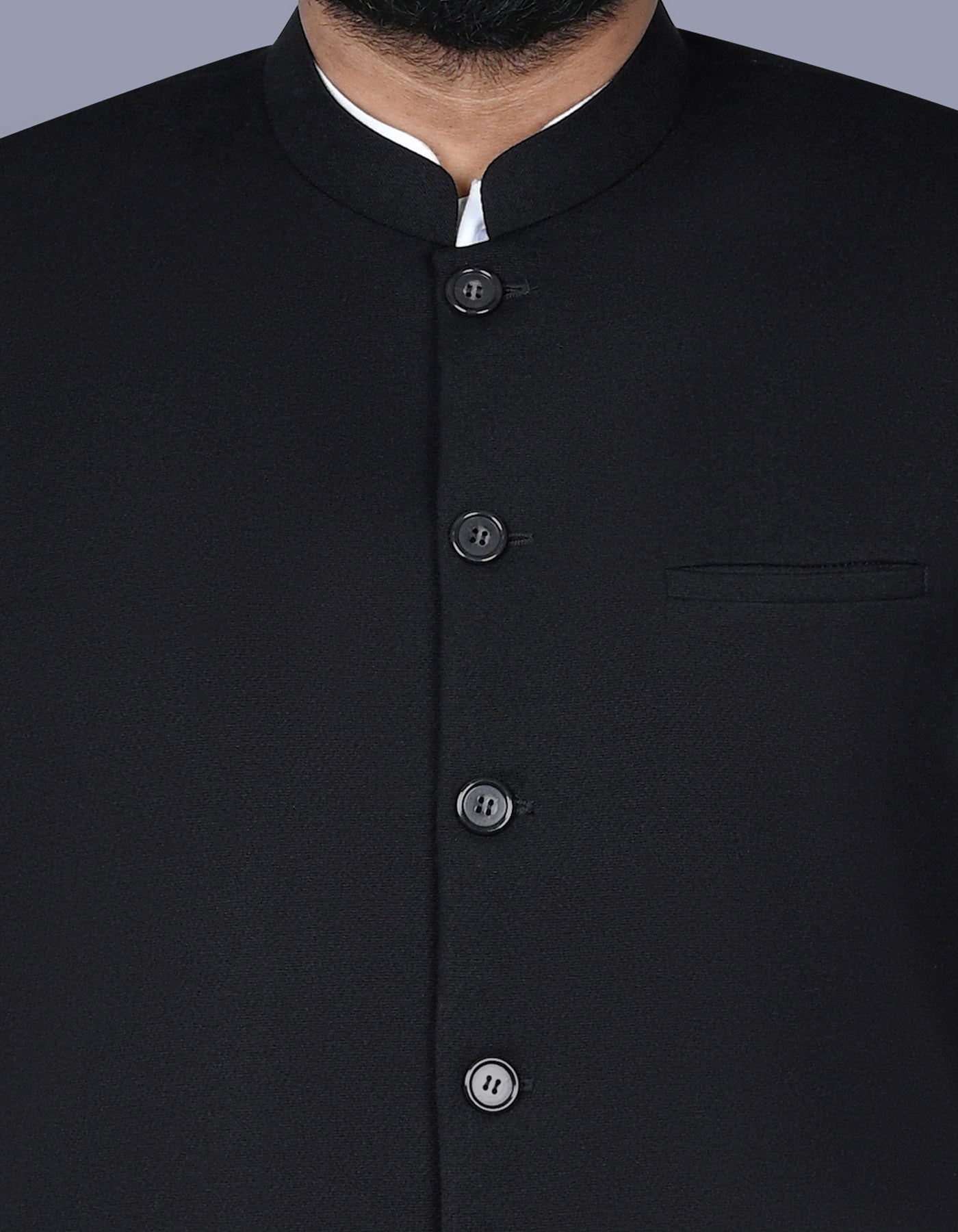 Black Texture Waist Coat WC2412-3S-36