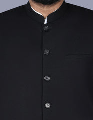 Black Texture Waist Coat WC2412-3S-36