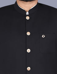 Black Plain Waist Coat WC2413-1C-36