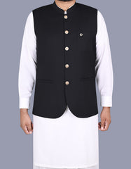 Black Plain Waist Coat WC2413-1C-34