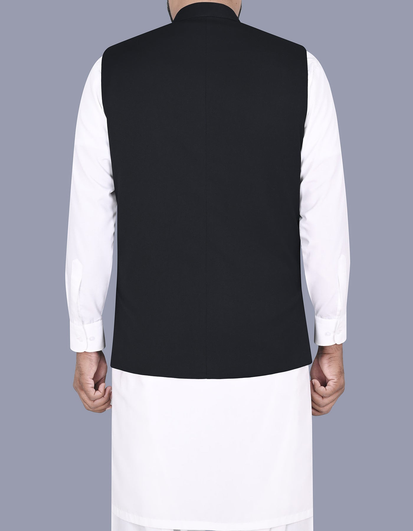 Black Plain Waist Coat WC2413-1S-40