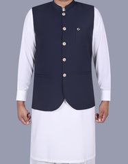 Navy Plain Waist Coat WC2413-2C-34