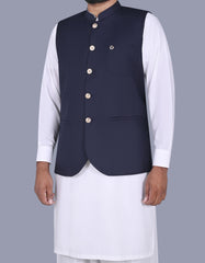 Navy Plain Waist Coat WC2413-2S-38