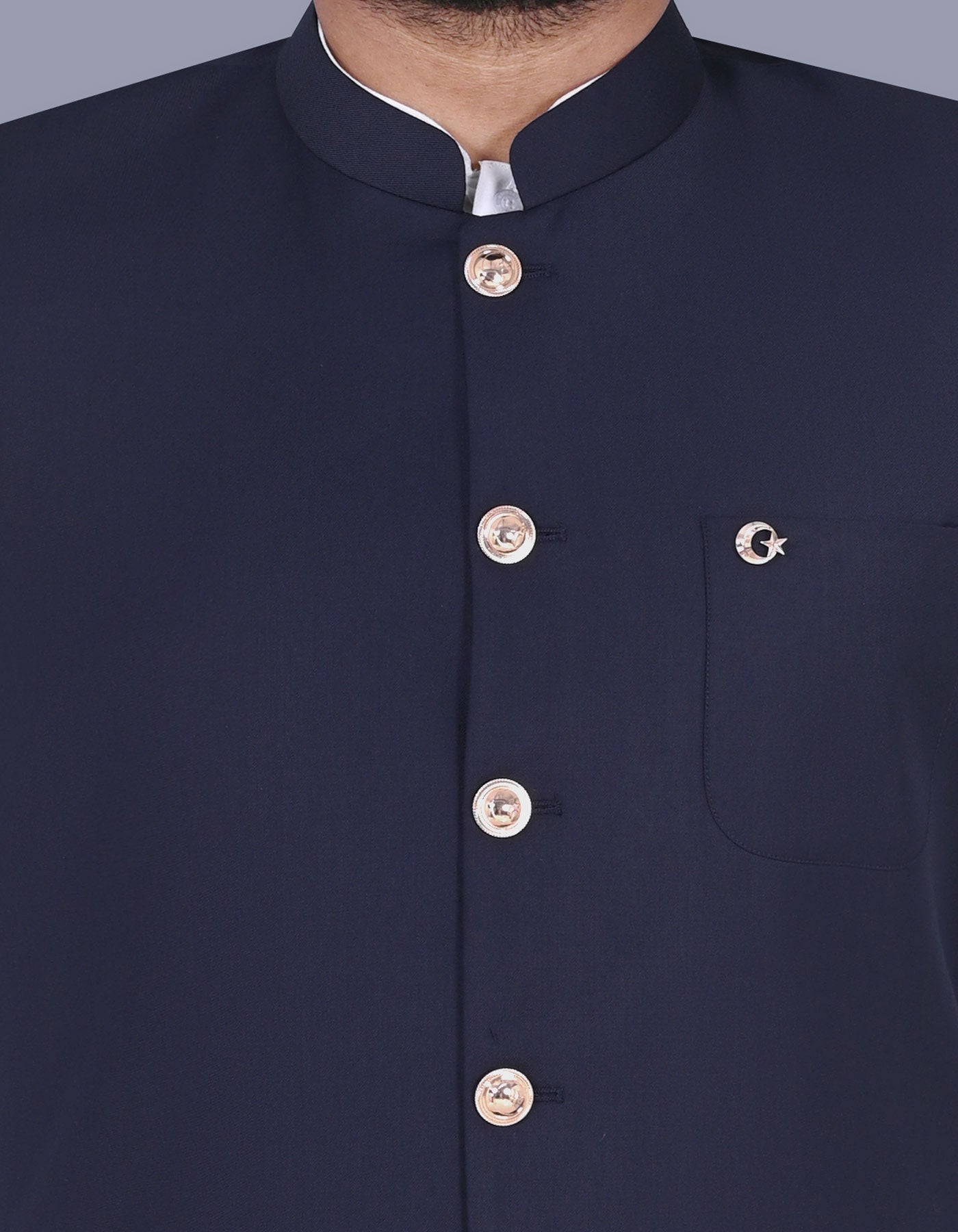 Navy Plain Waist Coat WC2413-2S-36