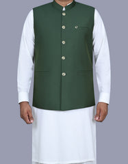Green Plain Waist Coat WC2413-3C-40