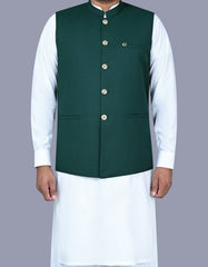 Green Plain Waist Coat WC2414C-34