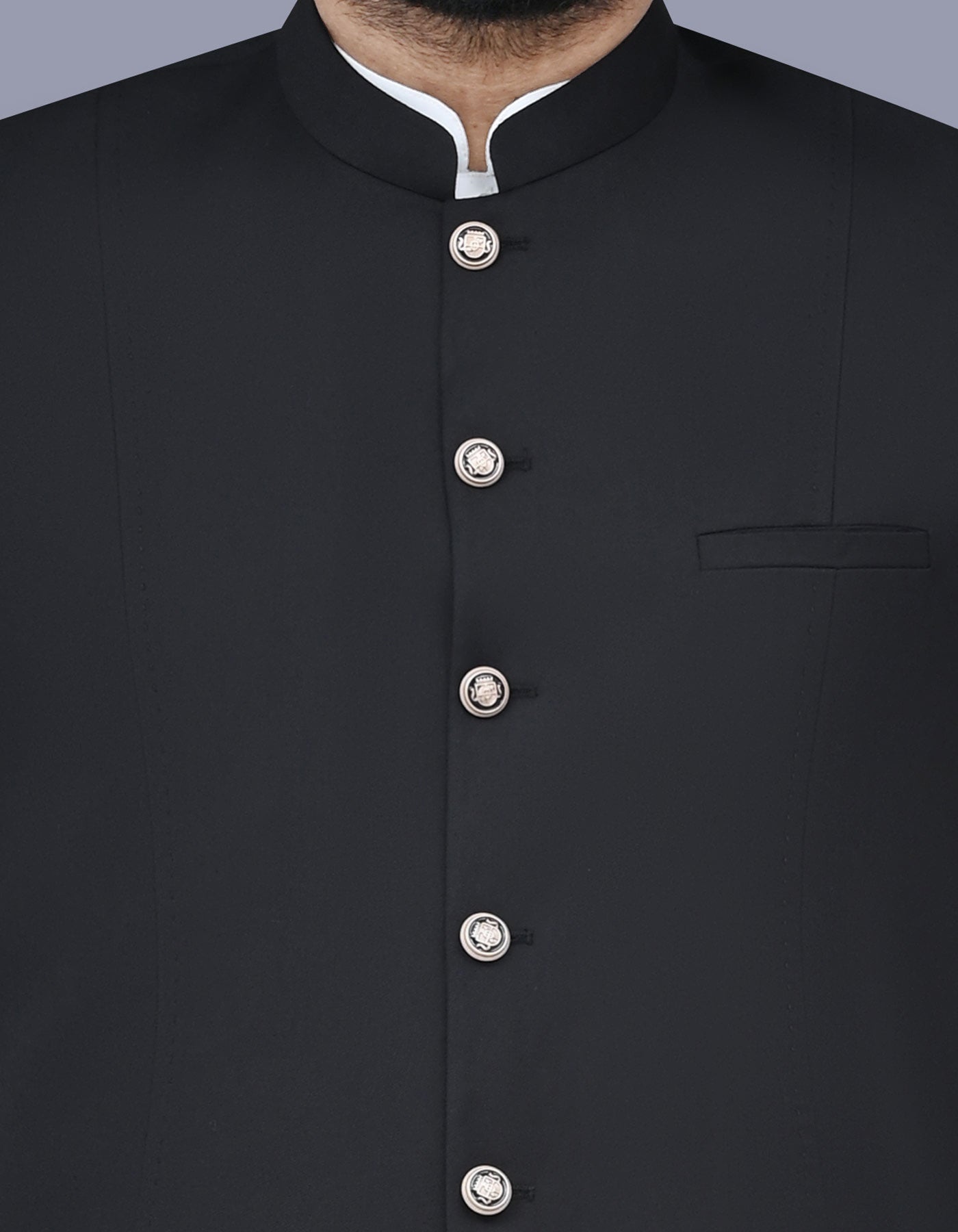 Black Plain Waist Coat WC2421S-36
