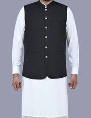 Black Plain Waist Coat WC2421S-34
