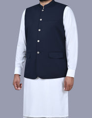 Navy Plain Waist Coat WC2422-1S-44