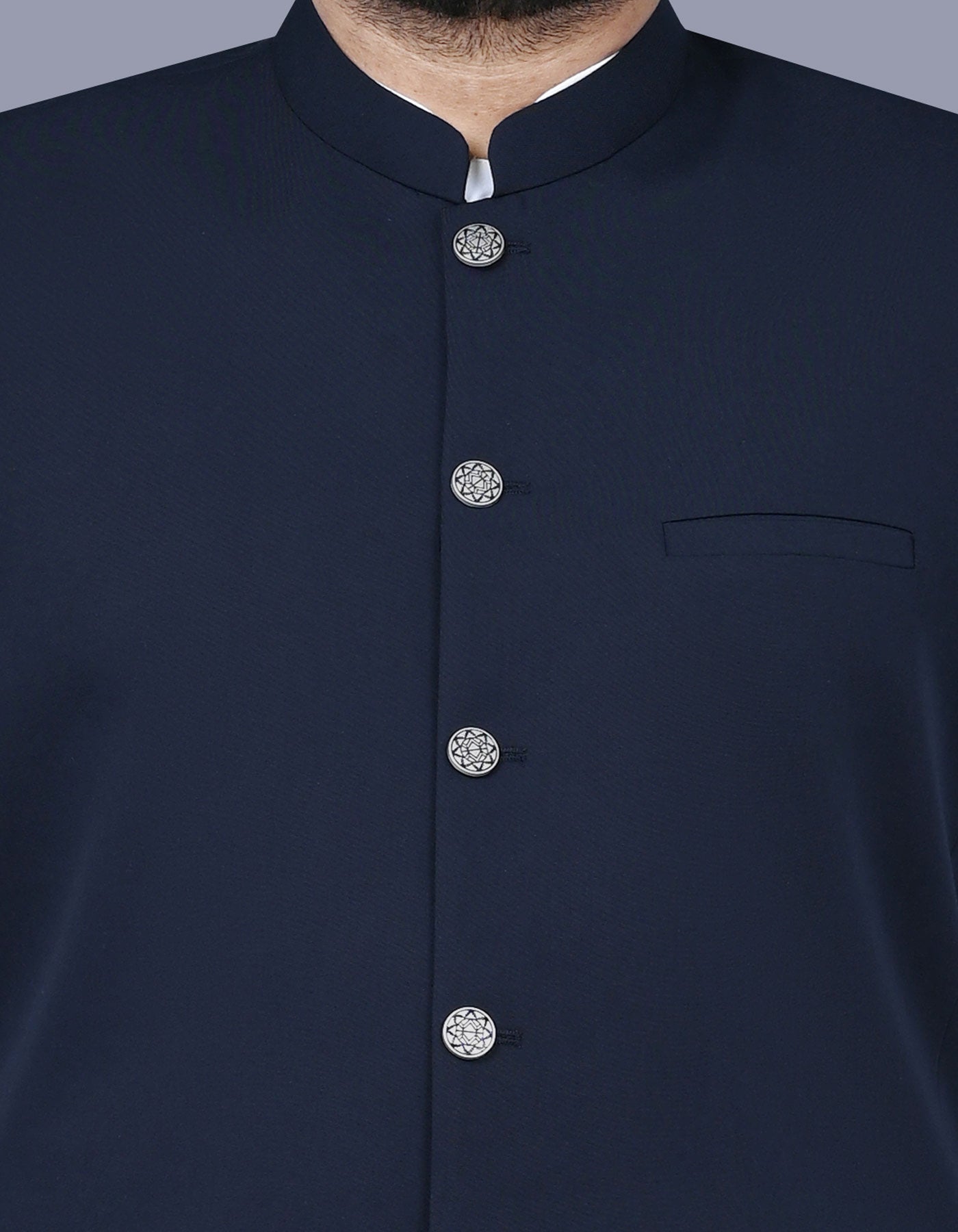 Navy Plain Waist Coat WC2422-1S-42