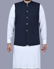 Navy Plain Waist Coat WC2422-1S-40