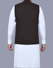 Chocolate Plain Waist Coat WC2422-2C-40
