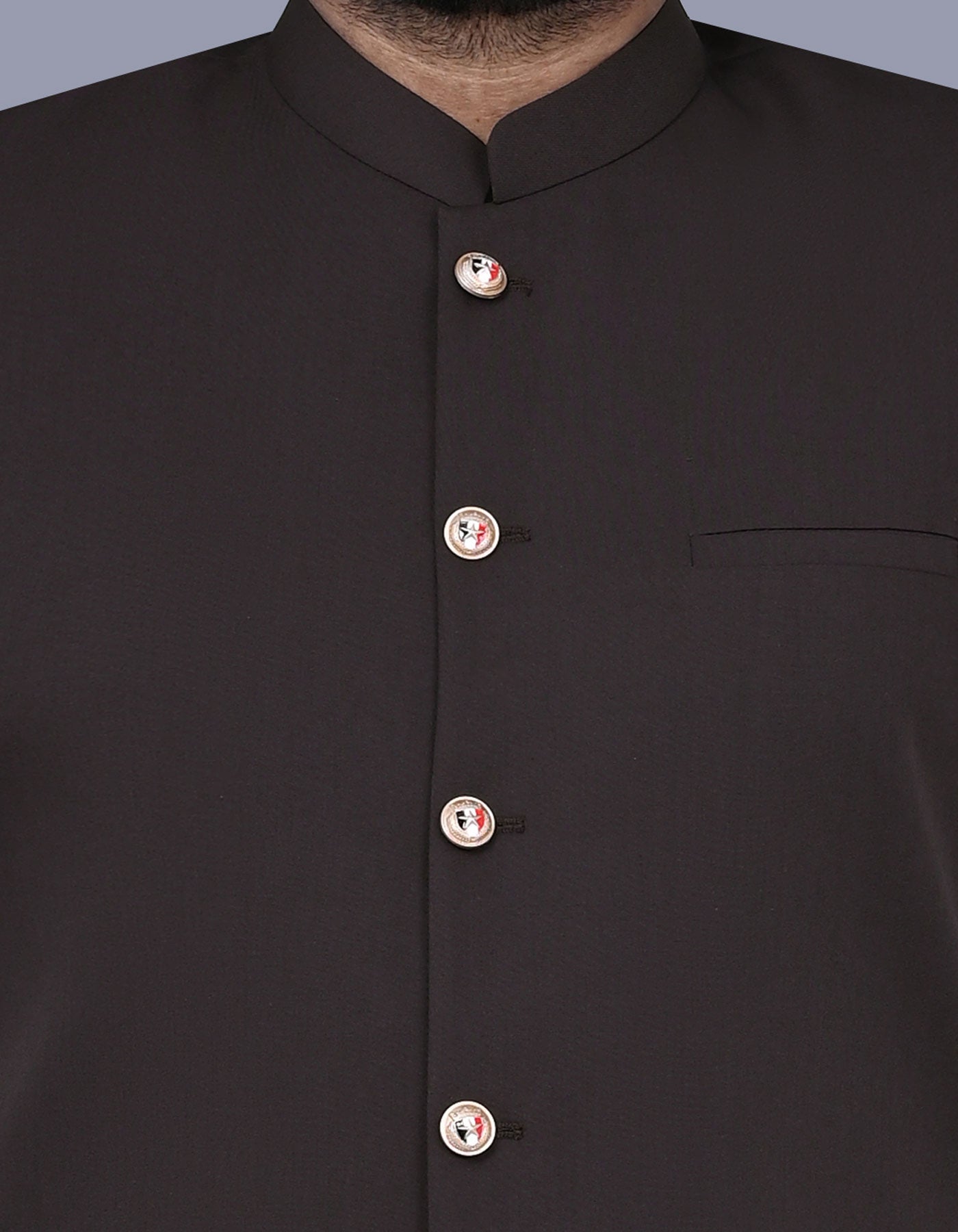 Chocolate Plain Waist Coat WC2422-2C-36