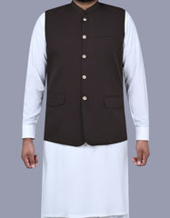 Chocolate Plain Waist Coat WC2422-2C-34