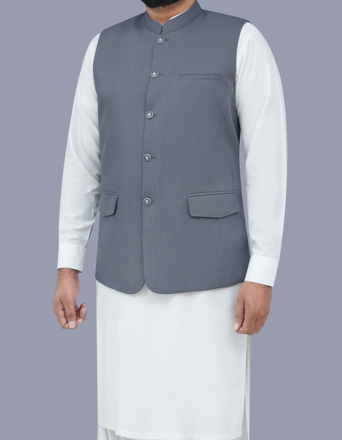 Grey Plain Waist Coat WC2422-3C-40