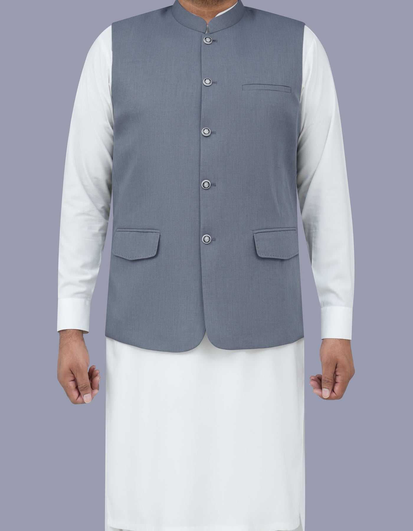 Grey Plain Waist Coat WC2422-3C-36
