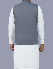 Grey Plain Waist Coat WC2422-3S-42