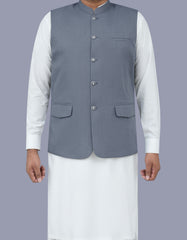 Grey Plain Waist Coat WC2422-3S-36