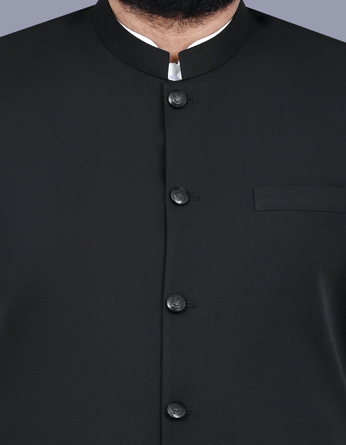 Black Plain Waist Coat WC2500-3C-36