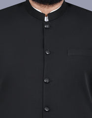 Black Plain Waist Coat WC2500-3C-36