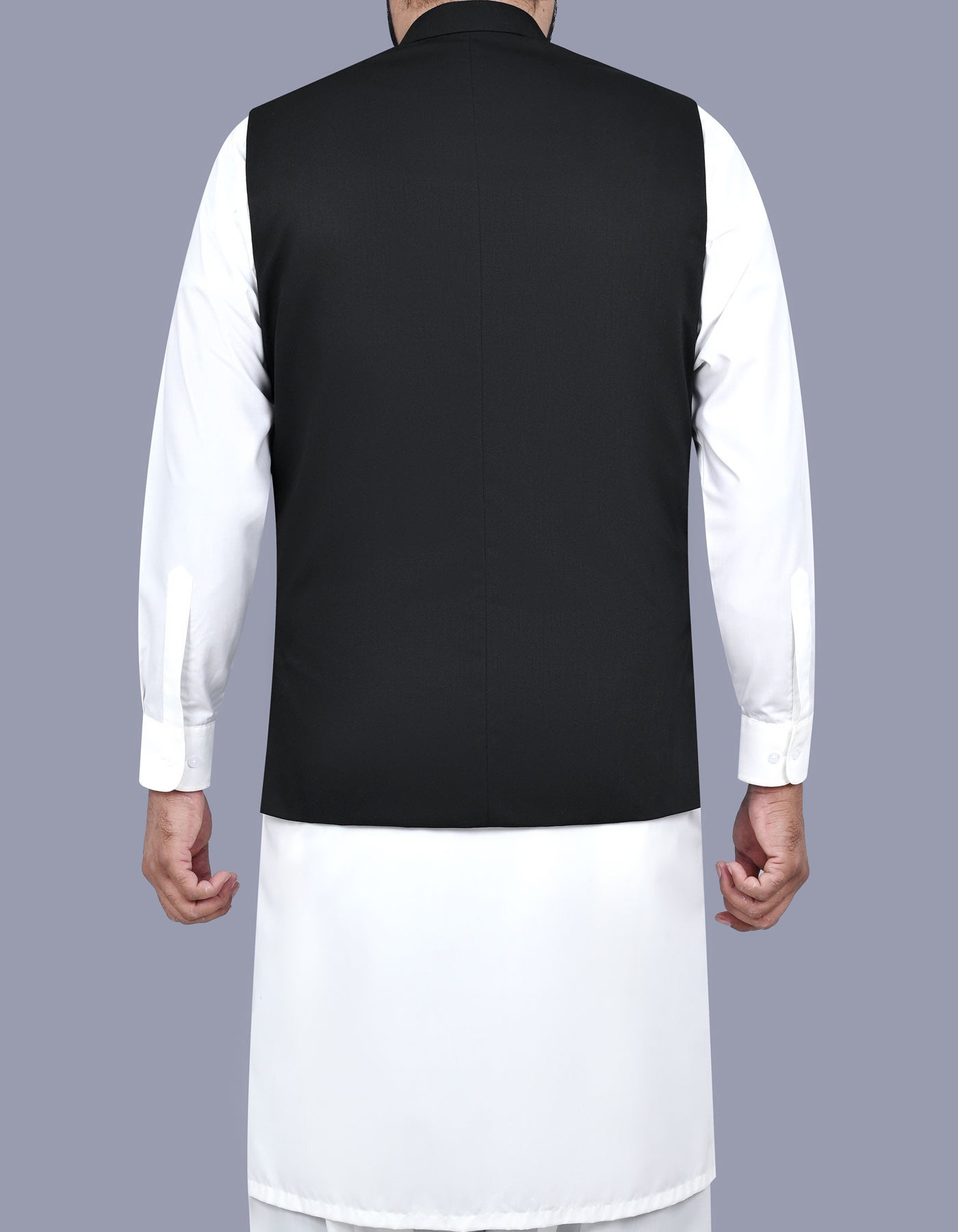 Black Plain Waist Coat WC2500-3S-40