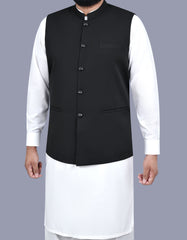 Black Plain Waist Coat WC2500-3S-38