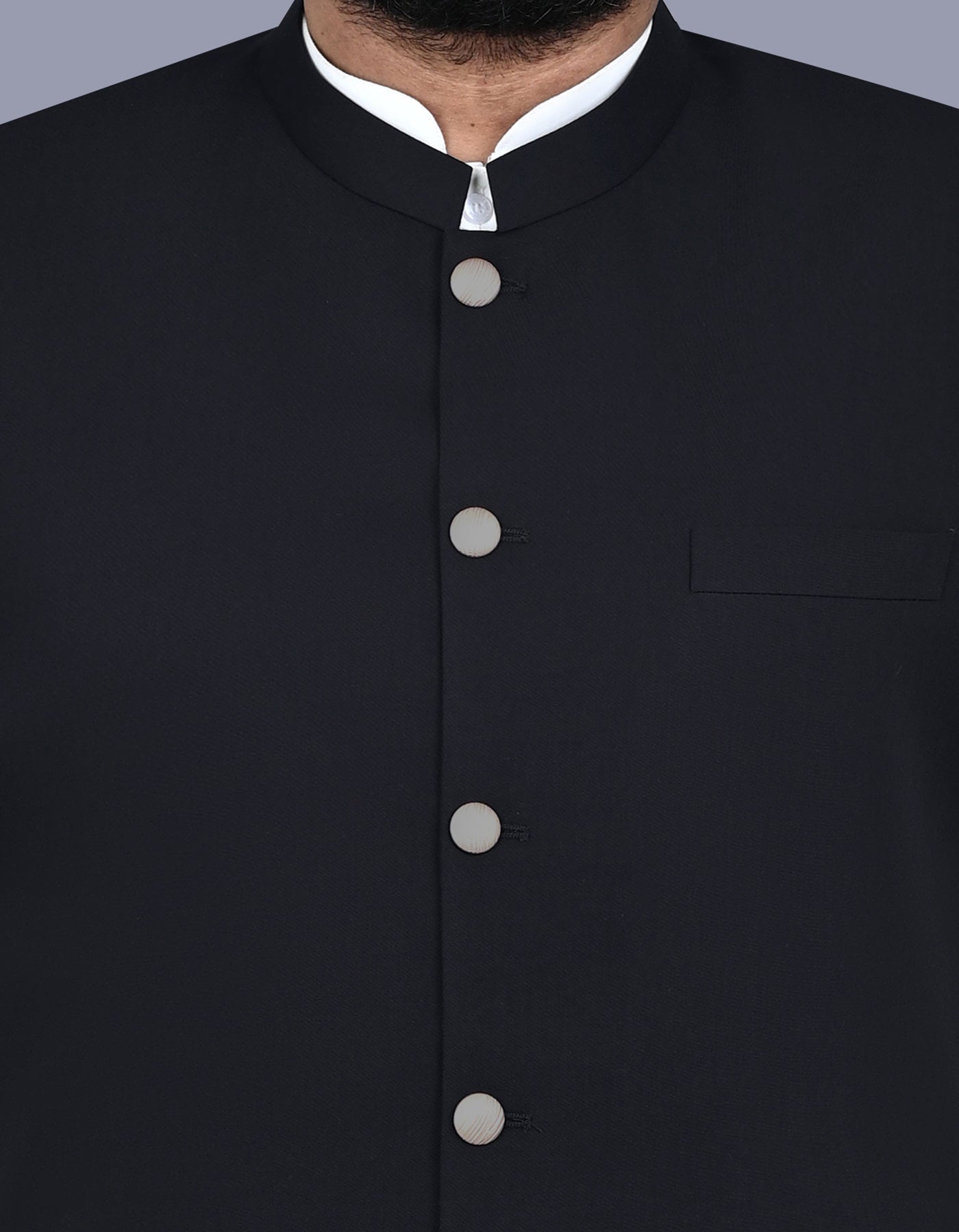 Black Plain Waist Coat WC2500-5S-36